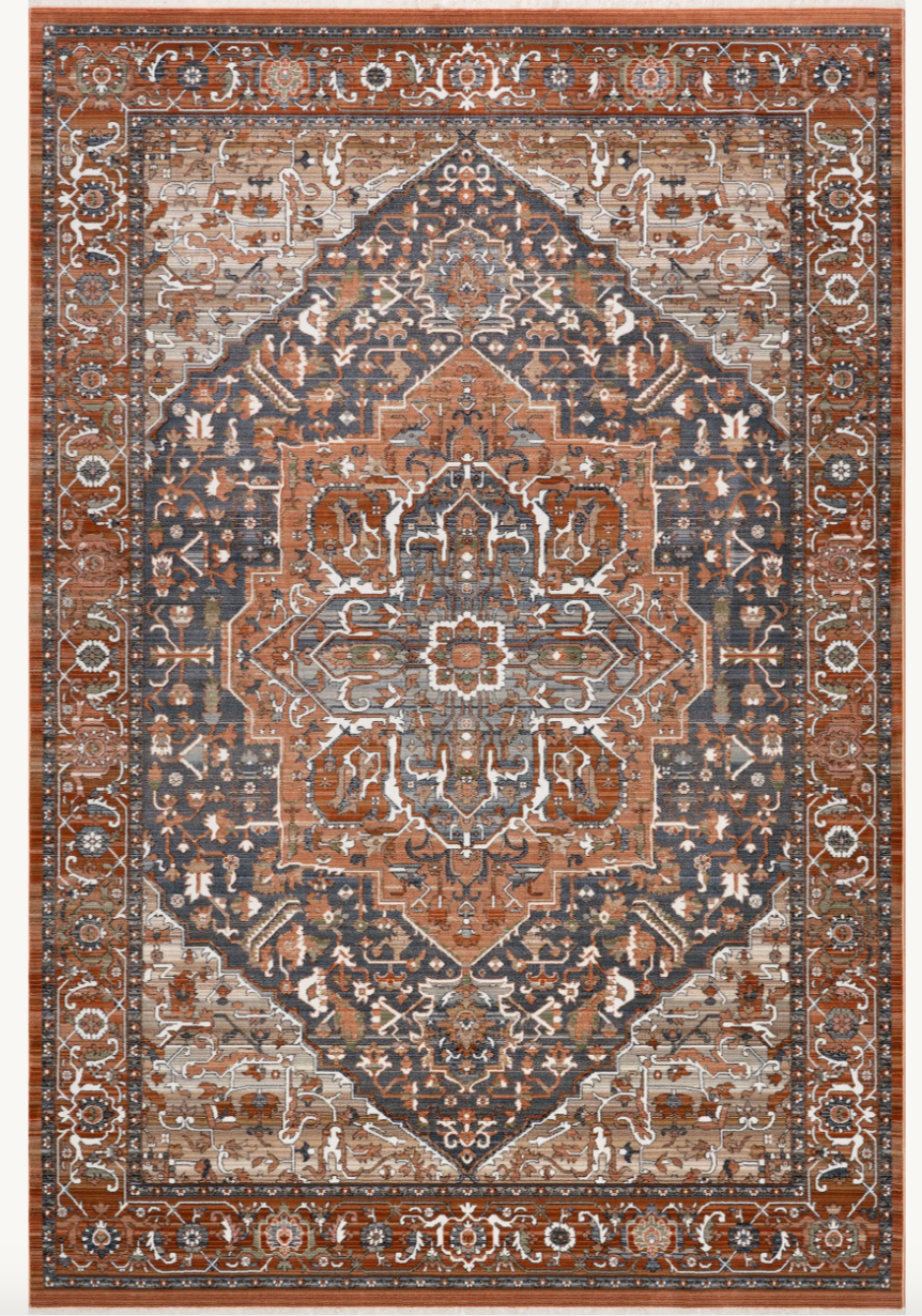 Rosette Medallion Fringed Rug